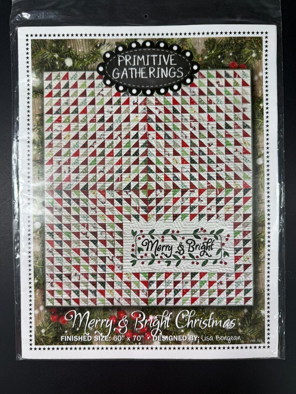 Primitive Gatherings "Merry & Bright Christmas" Quilt Pattern Lisa Bongean